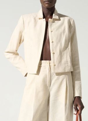 Cotelac - Veste droite en lin mélangé - Taille 4 - Blanc