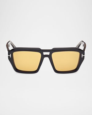 Men's FT1202M Acetate Rectangle Sunglasses