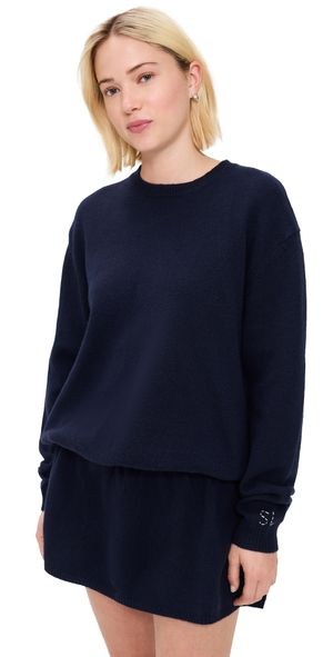 Sandy Liang Kazia Knit Dress Navy M