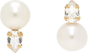 Simone Rocha Gold Pearl Dagger Stud Earrings