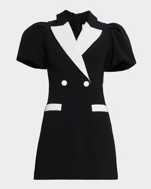 Emma Puff-Sleeve Blazer Mini Dress