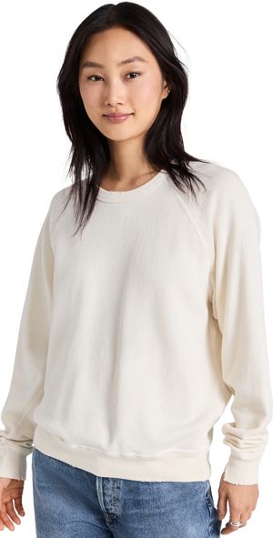 THE GREAT. The College Sweatshirt Washed White 2