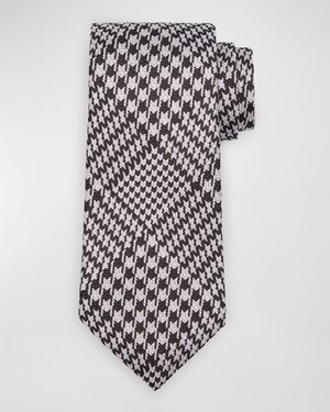 Men's Houndstooth Silk Tie