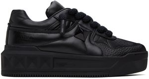 Valentino Garavani Baskets noires en cuir nappa à clou One Stud