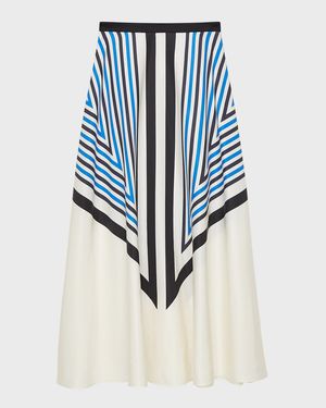 Avron Striped A-Line Maxi Skirt