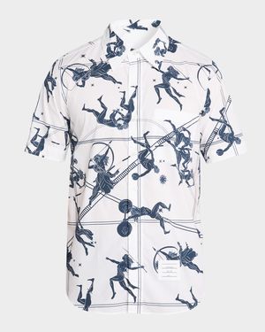 Men's Straight Fit Constellation Short-Sleeve Shirt
