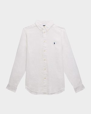 Boy's Classic Embroidered Sport Shirt, Size 2-7