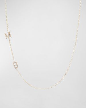 Mini 2-Letter Personalized Necklace, 14k Yellow Gold
