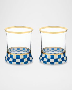 Royal Check Tumbler Glass, Set of 2