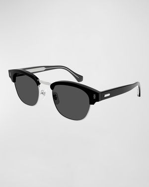 Men's Logo Plaqué Rectangle Sunglasses