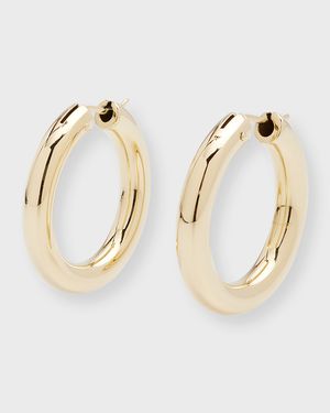 18K Yellow Gold Chubby Hoop Earrings, 28mm