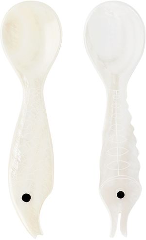 Gohar World Off-White Mother of Pearl Sea Creatures Spoon Set