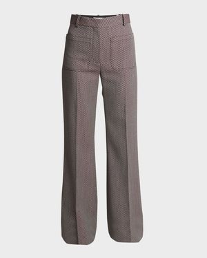 Alina Mid-Rise Straight-Leg Wool Trousers