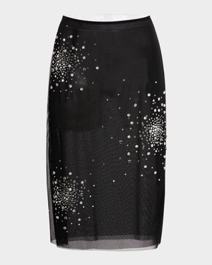 Rhinestone Splash Tulle Skirt
