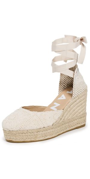 Manebi Wedge Crochet Espadrilles Natural 37