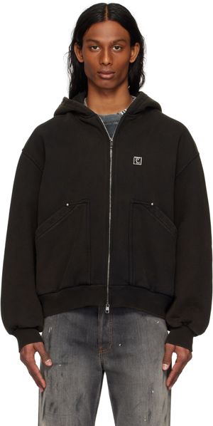 WOOYOUNGMI Brown Logo Hardware Hoodie