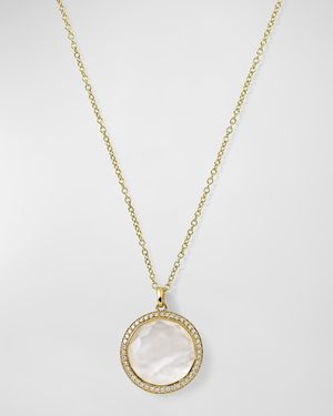 Medium Pendant Necklace in 18K Gold with Diamonds