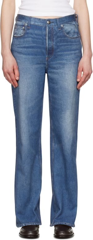 rag & bone Blue Miramar Terry Shea Ankle-Length Jeans