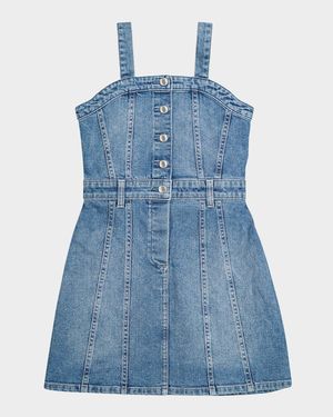 Girl's Trucker Denim Mini Dress, Size S-L