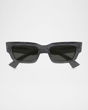 Men's Gucci Miami 52mm Rectangular Plastic Sunglasses