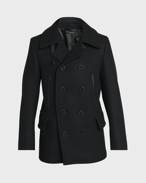 Men's Melton Double-Breasted Peacoat