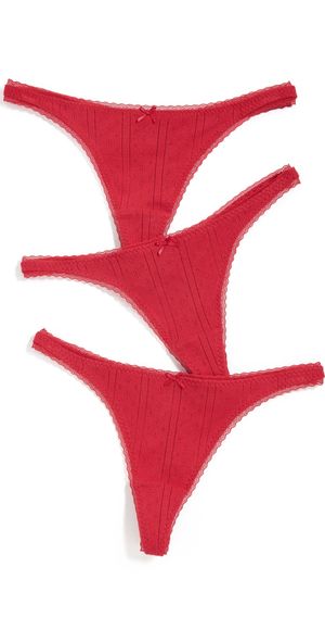 COUCOU Thong 3 Pack Panties Cherry Red XS