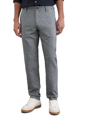 Marc O'polo - Pantalon droit en coton et en lin mélangé - Taille 36/34 - Bleu