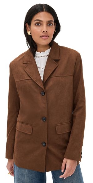 English Factory Faux Suede Jacket Brown M
