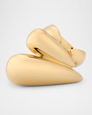 Feline Golden Multi Statement Ring