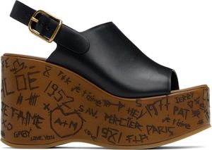 Chloé Black Maxime Wedge Sandals