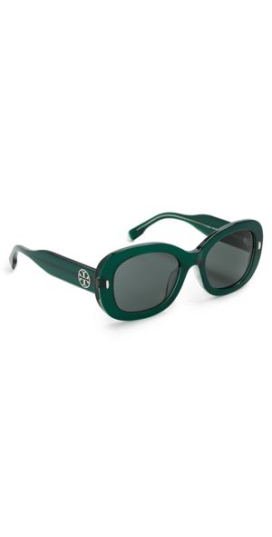 Tory Burch Square Sunglasses Dark Green One Size