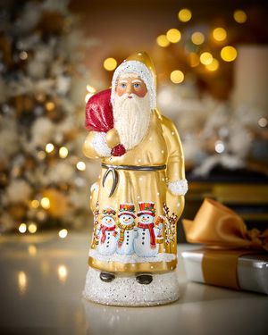 Gold Santa with Snowman Group