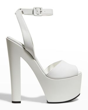 Birel Calfskin Ankle-Strap Platform Sandals