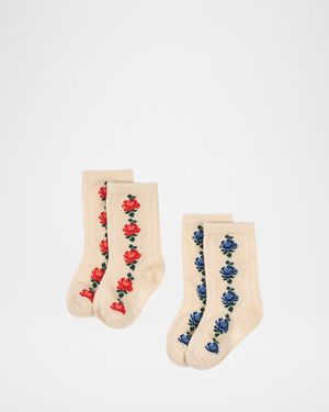 Kid's 2-Pack Fine Jacquard Socks