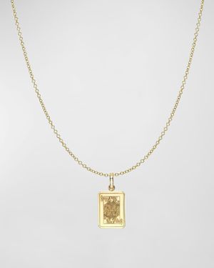 14K Gold Queen of Hearts Pendant Necklace