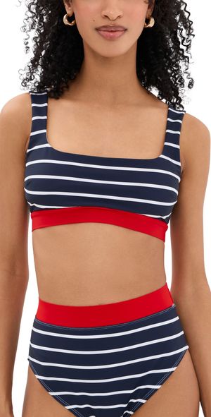 STYLEST DreamSculpt Square Bikini Top Navy/Blanc Stripe M
