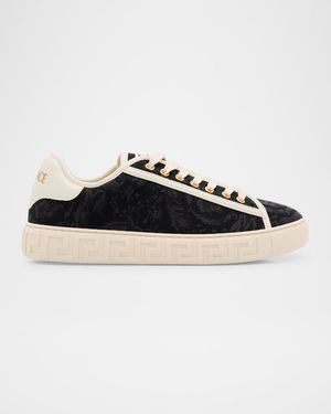 La Greca Embroidered Low-Top Sneakers