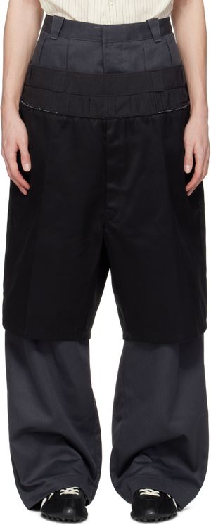 Maison Margiela Gray & Black Layered Trousers