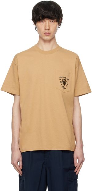 Carhartt Work In Progress Tan Fragments Pocket T-shirt