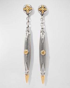 Delos Two-Tone Long Drop Earrings