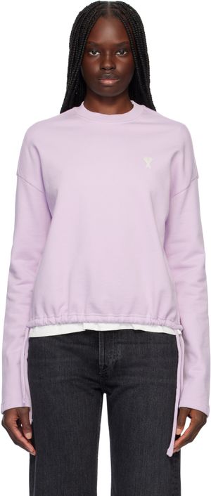 AMI Paris Purple Cotton Ami de Coeur Sweatshirt