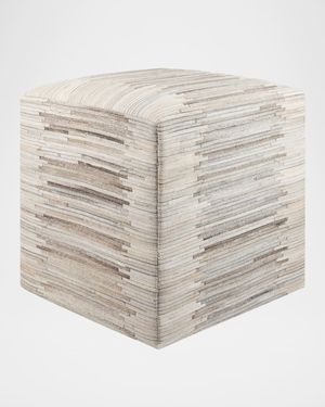 Zander Hair on Hide Pouf