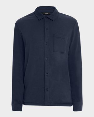 Men's Sueded Jersey Casual Button-Down Shirt