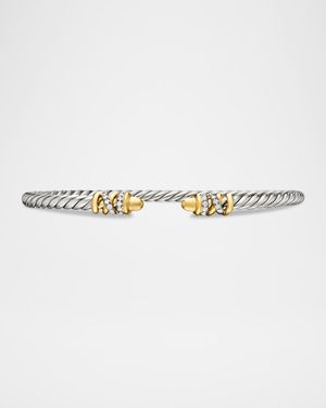 Petite Helena Bracelet with Diamonds and 18K Gold in Silver, 3mm