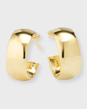 14K Gold Hollow Huggie Earrings
