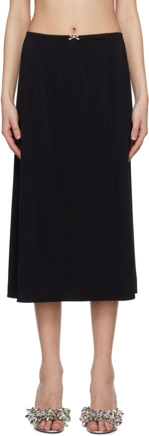 Rabanne Black Bow Midi Skirt