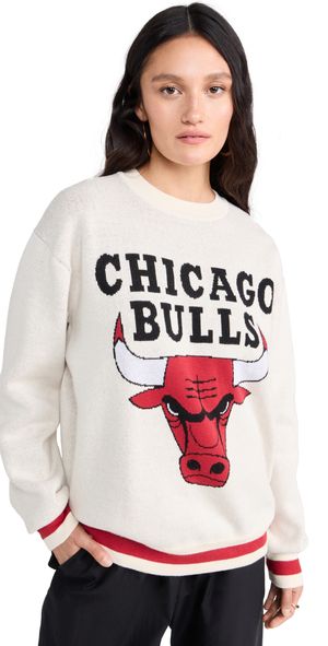 Terez Bulls Knit Crew Neck Sweater Sugar Swizzle M