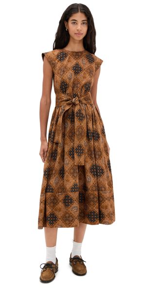 THE GREAT. The Tulsa Dress Geo Bandana Print 2