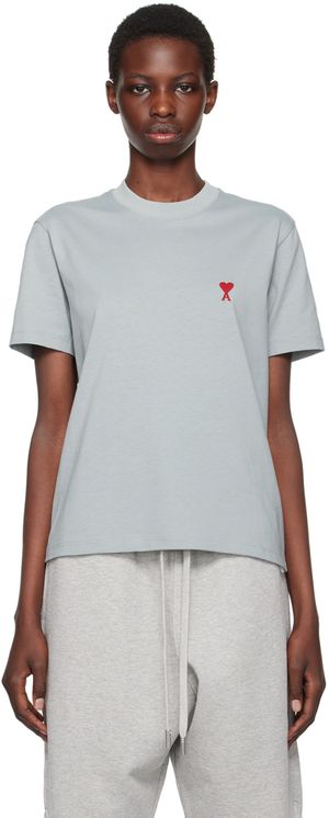 AMI Paris T-shirt bleu à logo Ami de cœur