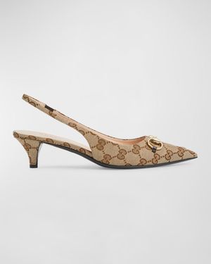 Erin GG Canvas Bit Slingback Pumps
